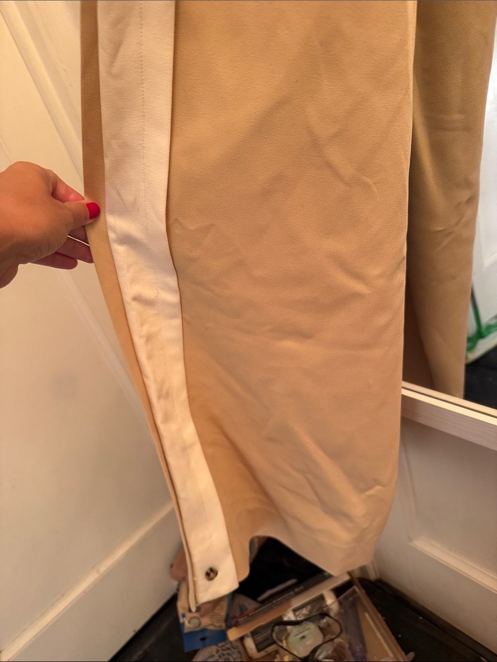 Women’s Beige Straight-Leg Dress Pants - Picture 9 of 16
